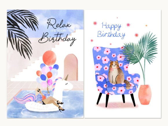 Download Relax &amp; Celebrate Birthday Cards Set - Card Collection
