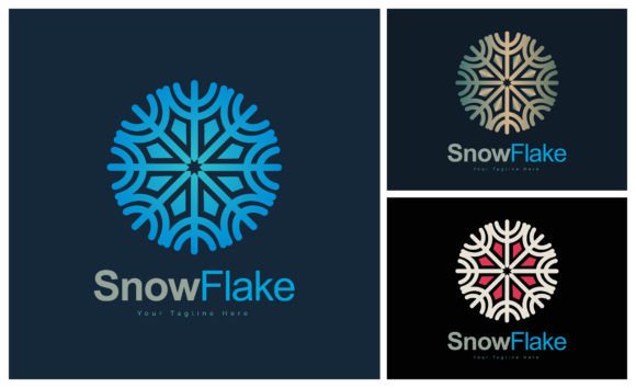 Download Snow Flake Set Modern Circle Luxury Logo - Modern Collection
