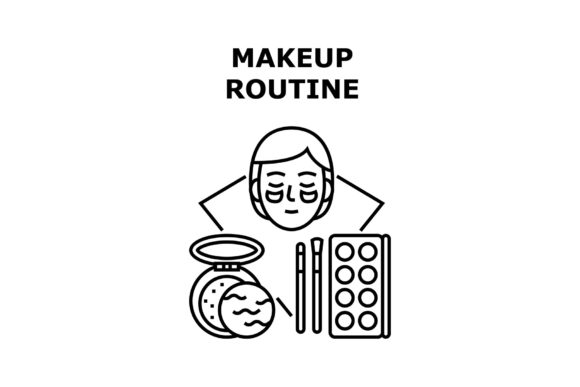 Download Makeup Routine Vector Concept Black - Makeup Collection