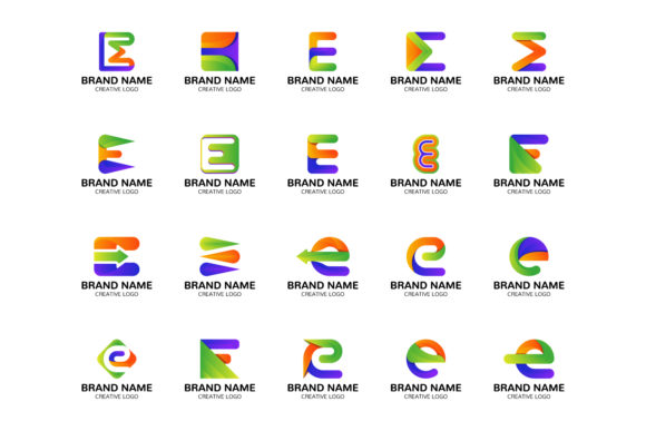 Download E Letter Logo Design Set - Logo design set Collection