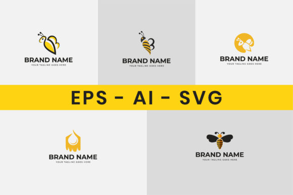 Download Bee Logo Design Set - Premium Bundle