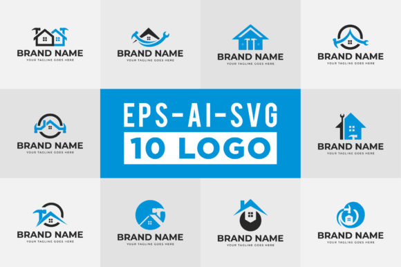Download House Repair Logo Design Set - Premium Resources