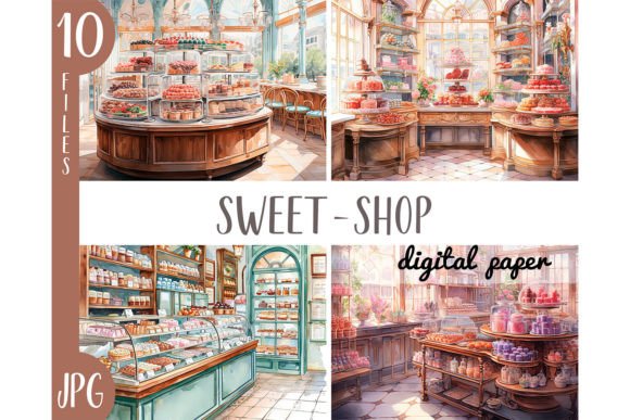 Download Watercolor Sweet Shop- Candy Store JPG - Premium Resources