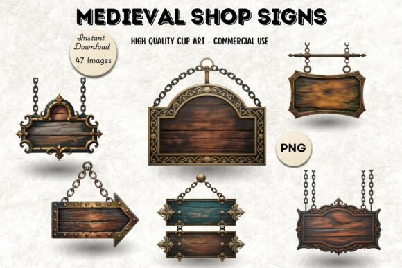 Download Medieval Shop Signs PNG Illustrations - Premium Resources