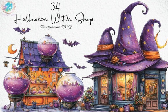 Download Halloween Witch Shop Clipart Bundle - Shop Collection