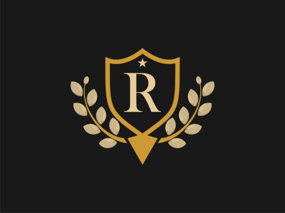 Download Floral Shield with Letter R Vintage Logo - Vintage logo Collection