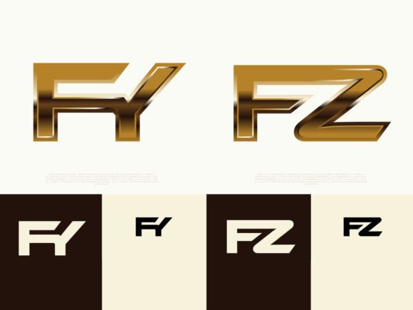Download 2 Sets of FY-FZ Initials Luxury Logos - Logos Collection