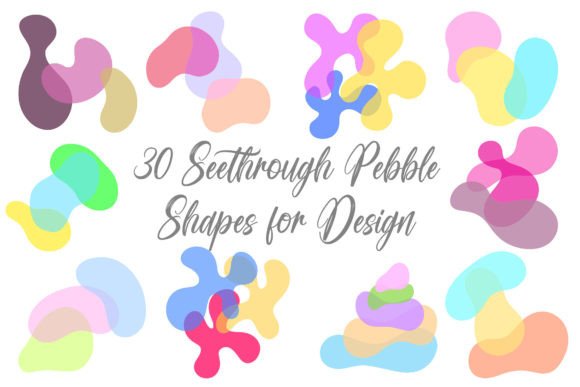 Download 30 Pebble Modern Art See Through Shapes - Modern Collection