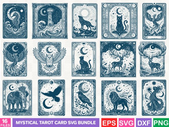 Download Mystical Tarot Card SVG Bundle - Card Collection