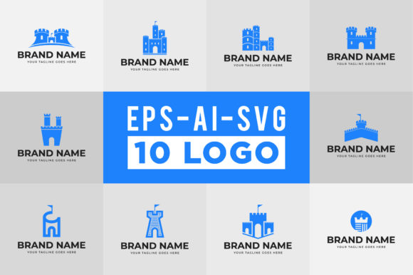 Download Castle Logo Design Set - Logo design set Collection