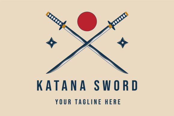 Download Katana Sword Japanese Vintage Logo - Vintage logo Collection
