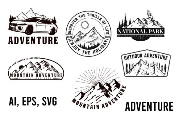 Download Adventure Vintage Badge Logo Design Set - Logo design set Collection